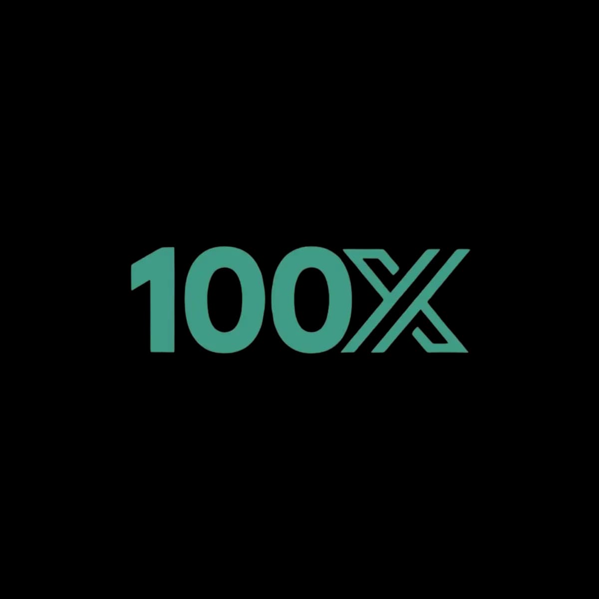 Graphic logo with text: "100x"